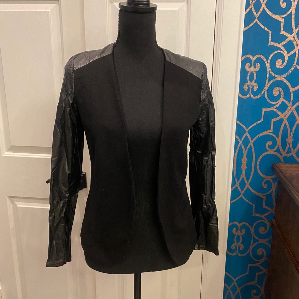 H&M Leather Sleeve Blazer